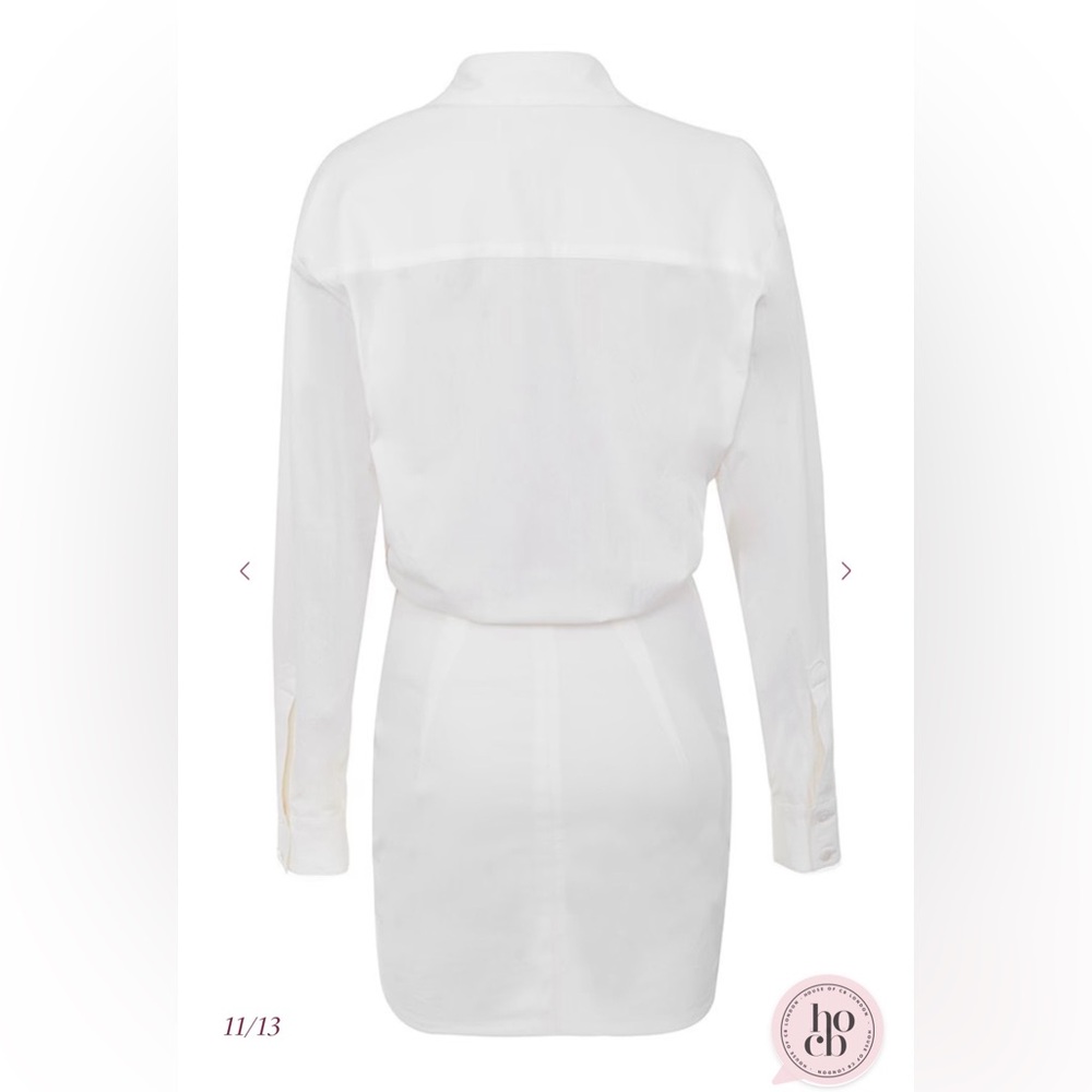 House of CB - ‘Nicolette’ White Draped Shirt Dress - Picture 11 of 14
